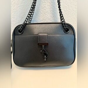 Rebecca Minkoff black leather Shoulder Bag with black Chain Straps